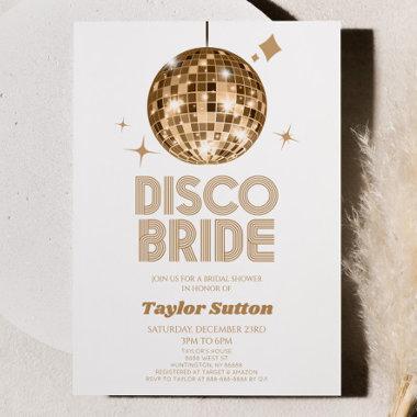 Gold Disco Ball Disco Bride Bridal Shower Invitations