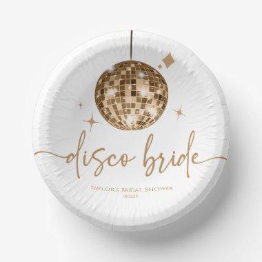 Gold Disco Ball Disco Bride  Paper Bowls