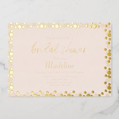 Gold Dots Pattern Wedding Foil Pressed Invitations