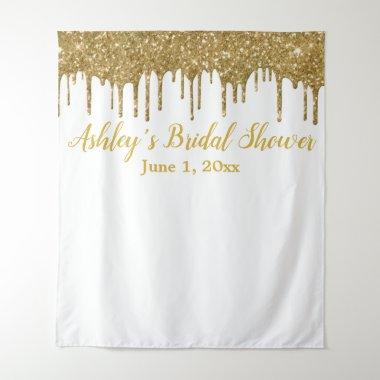 Gold Drip Bridal Shower Backdrop Photo Booth Prop