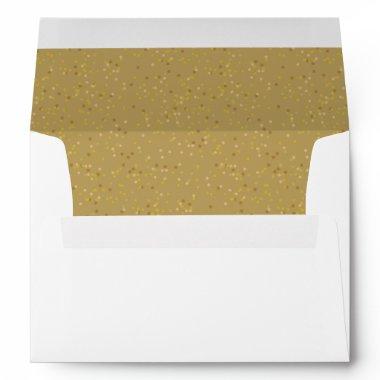 Gold Dust Confetti Elegant Chic Name Address Envelope