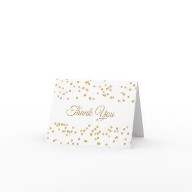 Gold Dust Confetti Elegant Script Thank You