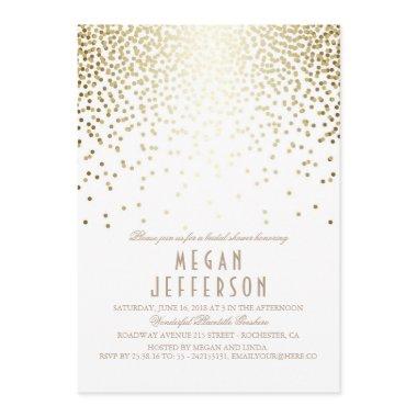 Gold Effect Confetti Art Deco Bridal Shower Invitations