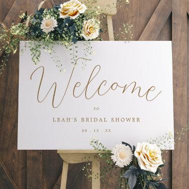 Gold Elegant Calligraphy Bridal Shower Welcome Foam Board