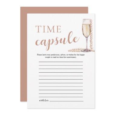Gold Elegant Pearls and Prosecco Time Capsule