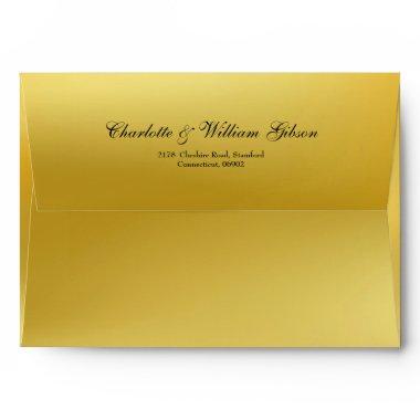 Gold Elegant Script Name Return Address Envelope