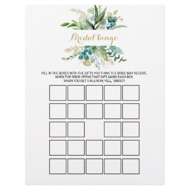 Gold & Eucalyptus Bridal Bingo, Bridal Shower Game