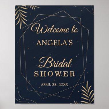 Gold Eucalyptus Geometric Bridal Shower Sign