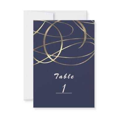 Gold Faux Foil & Any Color Elegant Table Number
