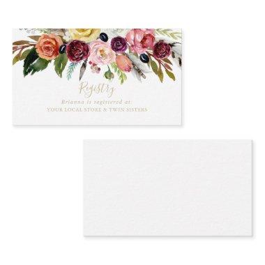 Gold Feather Boho Tropical Wedding Gift Registry Enclosure
