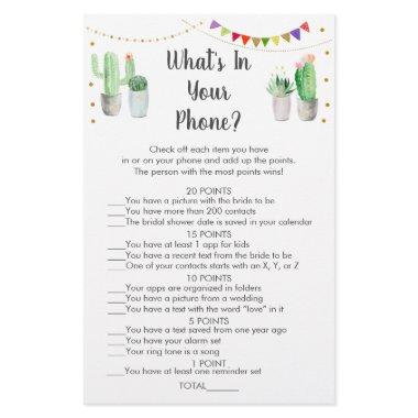 Gold Fiesta Cactus What's In Your Phone Game