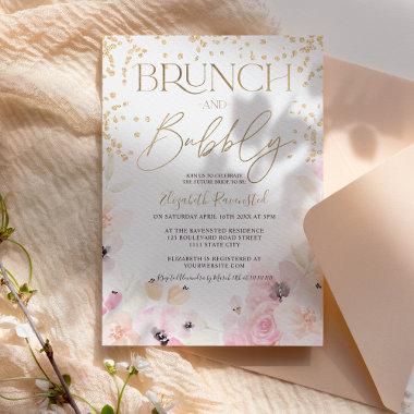 Gold floral brunch bubbly bridal shower budget