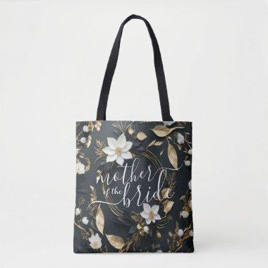 Gold Floral Wreath Wedding Mother of the Bride Tote Bag