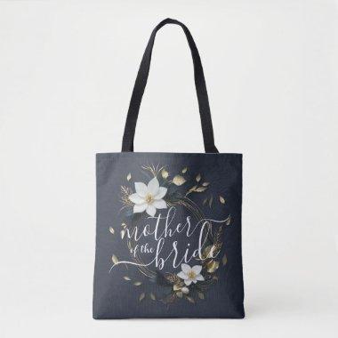 Gold Floral Wreath Wedding Mother of the Bride Tote Bag