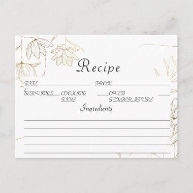 Gold Flower Recipe Invitations