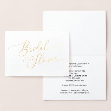 Gold Foil Bridal Shower Invitations