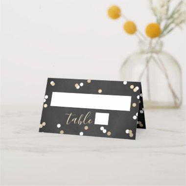 Gold Foil Confetti Bridal Shower Place Invitations