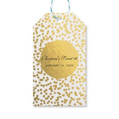 Gold Foil Confetti Dots Glam Modern Wedding Favor Gift Tags