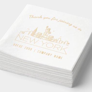 Gold Foil Custom New York Corporate Event Napkins