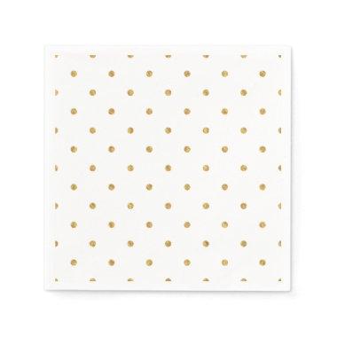 Gold Foil Dots Metallic Hostess Entertaining Party Paper Napkins