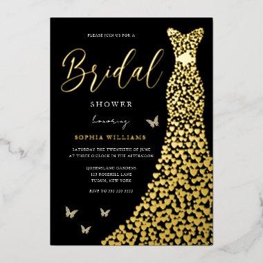 Gold Foil Heart Gown with Black  Foil