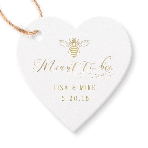 Gold Foil Meant to Bee Wedding Favor Tags