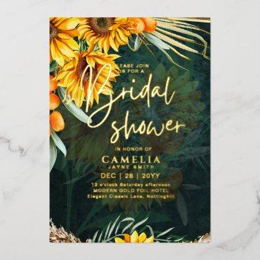 GOLD FOIL Rustic Sunflowers  QR Code Foil