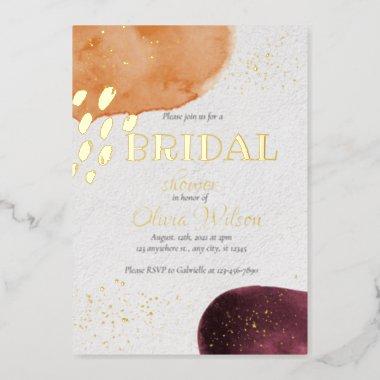 Gold foil water colour bridal shower foil invita foil Invitations