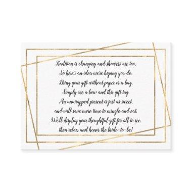 Gold Frame Display bridal shower insert card + tag