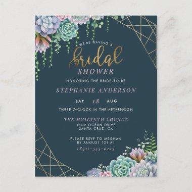 Gold Frame & Hand-Lettered Script Bridal Shower Invitation PostInvitations