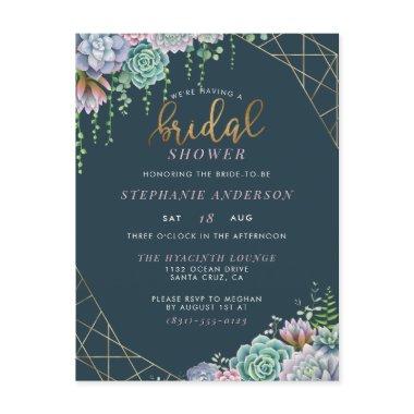 Gold Frame & Hand-Lettered Script Bridal Shower Invitation PostInvitations