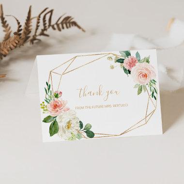 Gold Geometric Floral  Thank You
