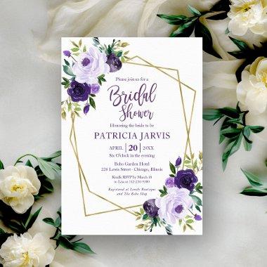 Gold Geometric Purple Floral