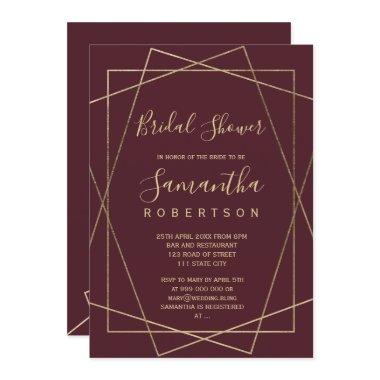 gold geometric red burgundy