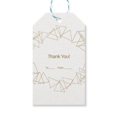 Gold Geometric Triangles Modern Glamour Chic Party Gift Tags