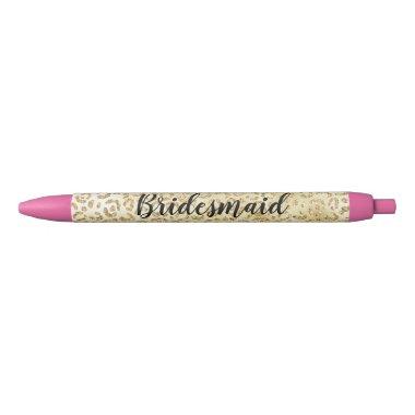 Gold Glam Glitter Leopard Print   Pen