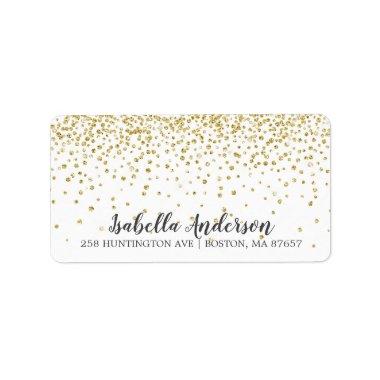 Gold Glitter Baby Shower Address Label