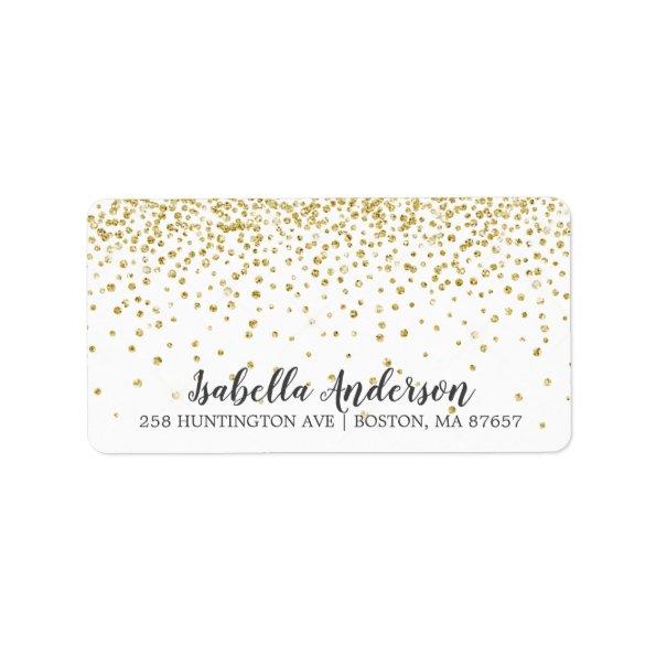 Gold Glitter Baby Shower Address Label