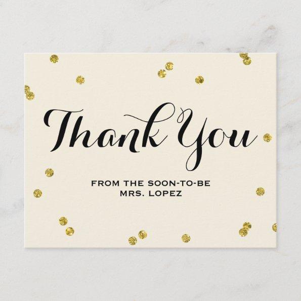 Gold Glitter | Bridal Shower Thank You Invitations