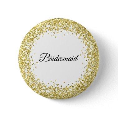 Gold Glitter. Bridesmaid. Button