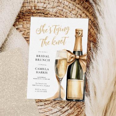 Gold Glitter Champagne Bridal Brunch Invitations