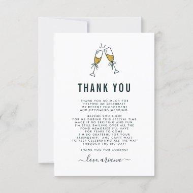 Gold Glitter Champagne Bridal Shower Thank You