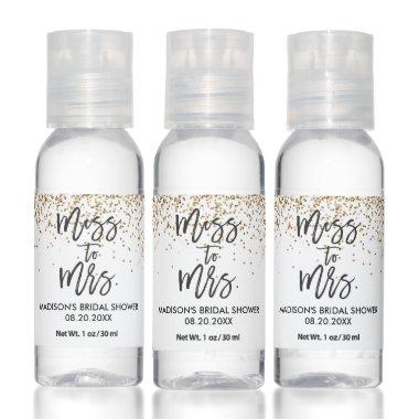 Gold Glitter Confetti Miss To Mrs.  Hand Sanitizer