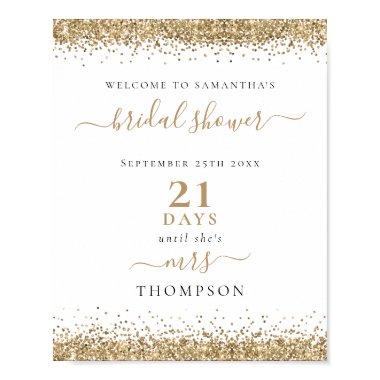 Gold Glitter Days to Wedding Welcome  Poster