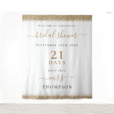 Gold Glitter Days to Wedding Welcome  Tapestry