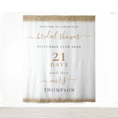 Gold Glitter Days to Wedding Welcome Bridal Shower Tapestry