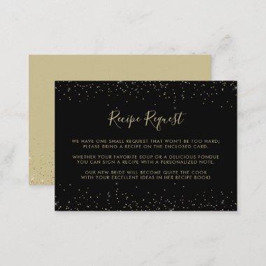 Gold Glitter Elegant Recipe Request Enclosure Invitations