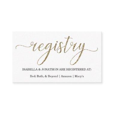 Gold Glitter Gift Registry Enclosure