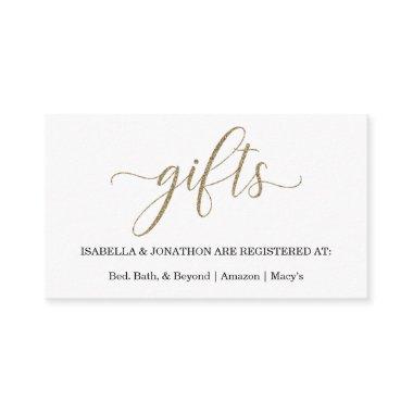 Gold Glitter Gift Registry Enclosure