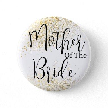 Gold Glitter Mother of bride wedding Button
